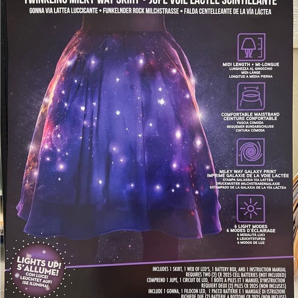 ~ThinkGeek Exclusive Twinkling Milky Way Skirt, 3XL, New In Package~ - Picture 6 of 8
